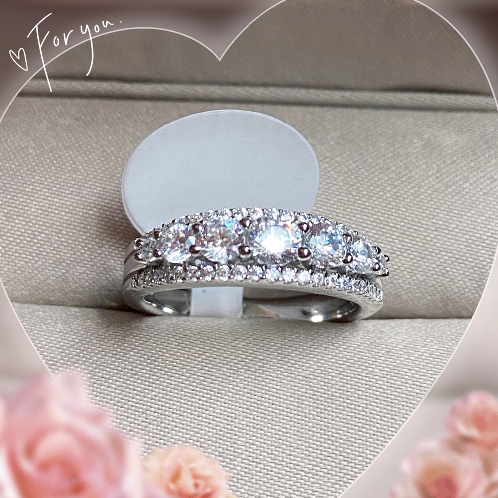 💕Engagement Promise Bridal Vacation Wedding ring thick band replacement ring